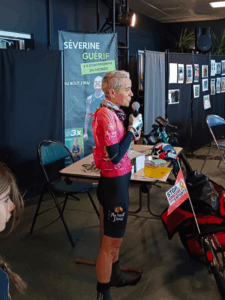 Séverine Guérif lors du congrès BPCE 2023, intervenant en tant que conférencière sur le thème de la cybersécurité et de l’égalité femmes-hommes dans la tech.