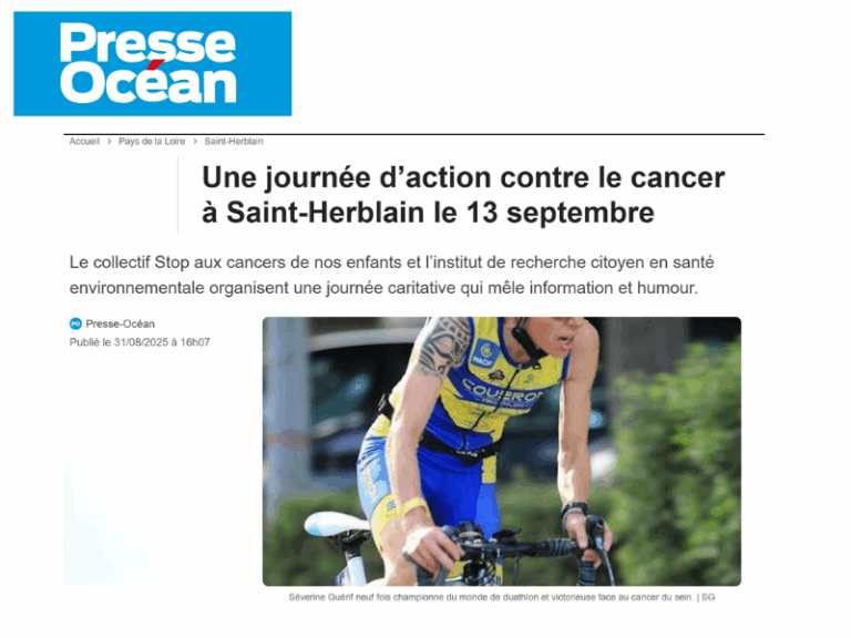 Titre de l’article « Une journée d’action contre le cancer à Saint-Herblain le 13 septembre » dans Presse-Océan